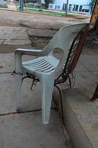Chair made from a broken plast JWDuV